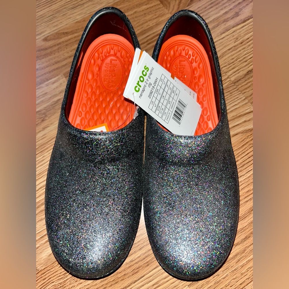 Crocs Clogs NWT Black/Glitter